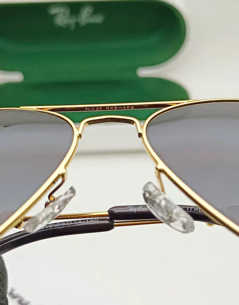 RB Black & Gold 3517 Oval Trendy Hot Favourite Wintage Sunglass For Unisex.