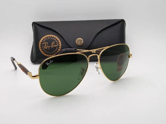 RB Green & Gold 3517 Oval Trendy Hot Favourite Wintage Sunglass For Unisex.