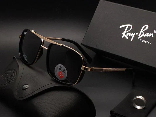 RB Black & Gold 4413 Aviator Trendy Hot Favourite Wintage Sunglass For Unisex.