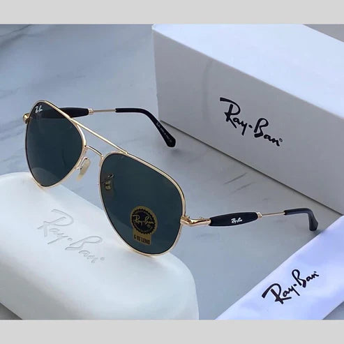 RB Black & Gold 3517 Oval Trendy Hot Favourite Wintage Sunglass For Unisex.